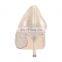 Ladies attractive golden color design ladies fashion heels pumps sandals shoes