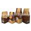 Reusable side gusset coffee packaging zipper pouch aluminum foil 250g 500g 1kg flat bottom coffee packaging bag with valve