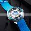SINOBI Fashion Men's Sport Watch Stainless Steel Watches Silicone Luminous Display Rotating Dial Watchs 1264G