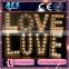 ACS decorative LOVE letter beautiful standing for wedding and decoration battery LED marquee light letters