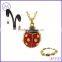 Heart shaped pendant necklace and earrings jewelry set