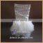 C109A White Sequin and tulle fabric cheap wedding chair covers