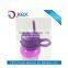 single wall BPA Free plastic baby water bottle with straw and handle