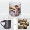 DIY 2015 New high quality 11oz Sublimation color changing mug heart shape handle