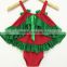 2015 New toddler ruffle swing top christmas design baby christmas swing set children toddler clothing