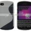 Keno Bumper Case for BlackBerry Q10 TPU S Line Wave Hybrid Gel Skin Case Protective Jelly Cover