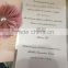 Beautiful & charming ivory lace wedding invitations with ribbons & pink cloth flower & pearl decoration                        
                                                Quality Choice