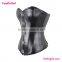 Sexy Women Strapless Black Faux Leather Corset Bustier