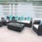 Black sectional furniture rattan balcony sofa set