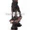 Deqogo Copper Wolf Howing to the Moon Statue by Deqogo Decoration