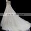 Scoop Neckline Embroidery Lace With Silver Thread Nice A-line Long Full Skirt Light Gold Wedding Dress