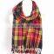 Checked women cashmere checked scarf 180*60