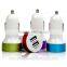 Hot Selling Colorful Dual Usb Output 2.1A Fast Charging Custom Logo Printing Circular Shape Auto Usb Car Charger