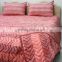 Hand Block Printed Chevron Jaipur Pink Washable queen Quilt