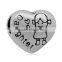 Wholesale 14 Styles 11*12mm 316L Stainless Steel Family Charms Heart Shape European Beads DIY Jewelry Findings SEB-LG136