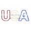 USA Letter incadescent Rope Light Red White Blue LED Motif Rope Light USA Letter Decoration Small