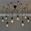 High Brightness 10 Arms Vintage Pendant Lamps Creative Edison Bulb Glass Pendant Light
