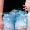 Ladies fashion denim shorts, 2015 hot sale girls shorts, overalls hem with grinding shorts