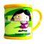sweet style engraved fancy girl pattern silicone tea mug
