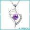Stock Hot Sell 925 Sterling Silver AAA Zircon Heart Pendant for Young Girls