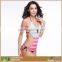 Womens Charming Halter One Piece Bikini Striped Printed Monokini Swimsuit