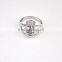 Crystal Peach Heart Alloy Crown Gold Silver Plated Women Ring Jewelry