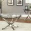 Foshan factory special stainless steel base frosted glass coffee table models