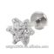 Steel Silver Sterile Labrets Monroe Ring With Press Cz Gem Body Jewelry