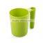 creative plastic mug cup with toothbrush holder