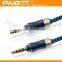 PNGXE high quality fabric braided 3.5mm gold connector AUX Audio Cable