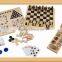 wooden chess set in tin box 15 in 1