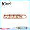 Zinc alloy rose gold rectangle hollow logo zipper puller