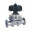 food grade hand operation ss316L straight way diaphragm valve