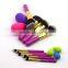 Private label 9pcs synthetic kabuki makeup brush set cosmetic brush