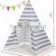 Kids Teepee Portable Play Tent Canvas Playhouse Striping