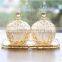 3pieces of one set home table centerpieces colourful crystal glass jars with lid terarium for food