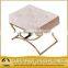 white velvet leisure chair with bent rose golden stainless steel base
