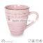 embossed light green color for 2016 high quality stoneware mugs