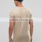 Custom Short Sleeve Crew Neck Light Brown Men's Cotton Elastane Stretch Jersey Slim Fit Longline Casual Plain Design T-Shirt