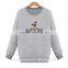 Latest Gray short pullover o-neck hoody with printing for women