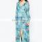 Maternity printed maxi long sleeve maternity dress for muslim with wrap front