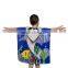 Velour reactive printing poncho towel for kids