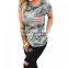 Clothes Women Top Printed Stars and Stripes T-shirts Cotton