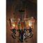 Chandelier, 9 Light, Classic Amber Iron Glass Painting