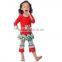 Wholesale girls clothing christmas boutique girl sweet clothing tops and pants set