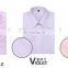 OEM classic summer short sleeve shirt big size for men purple, violet, pink color, cotton 100%