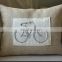 appliqued linen/cotton cushion cover with zippe in natural and white color