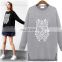 new fashion lastest fashion long t-shirt blouse women long T-shirt with pattern owl pullover women hoodies