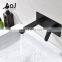 Commercial Wall Mounted Vanity Mixer Tap Black Washing Basin Faucet
