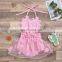 Spring and summer 2020 European and American female child gauze petal craft condole belt Halley jumpsuit skirt crotch